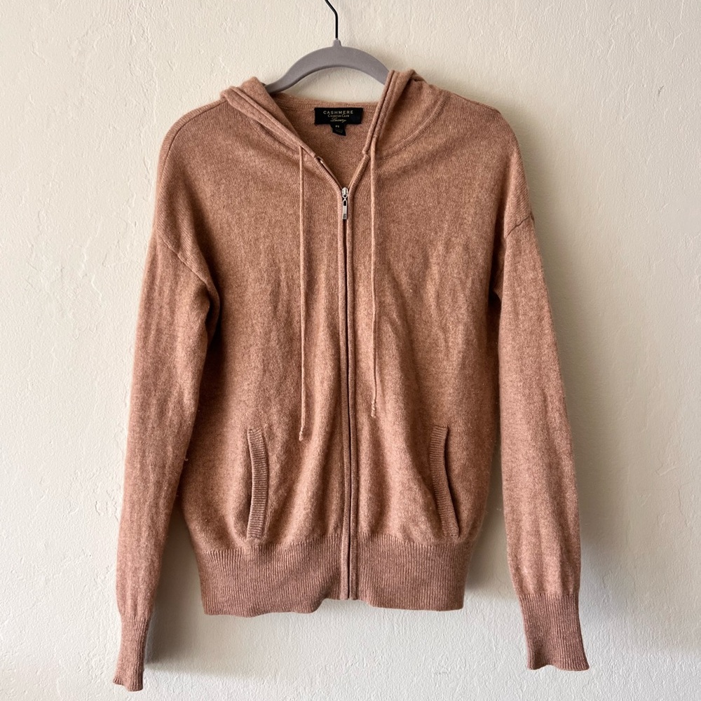 Charter Club Luxurious Cashmere Hoodie in Tan